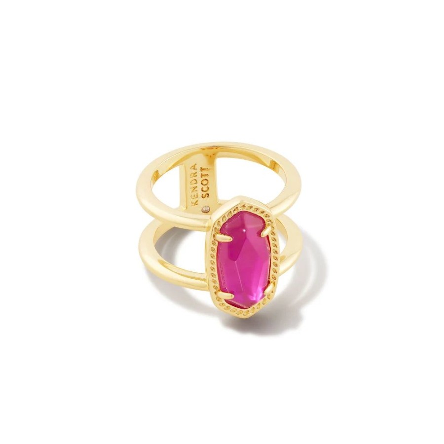 Jewelry Kendra Scott | Kendra Scott Elyse Gold Double Band Ring In Azalea Illusion