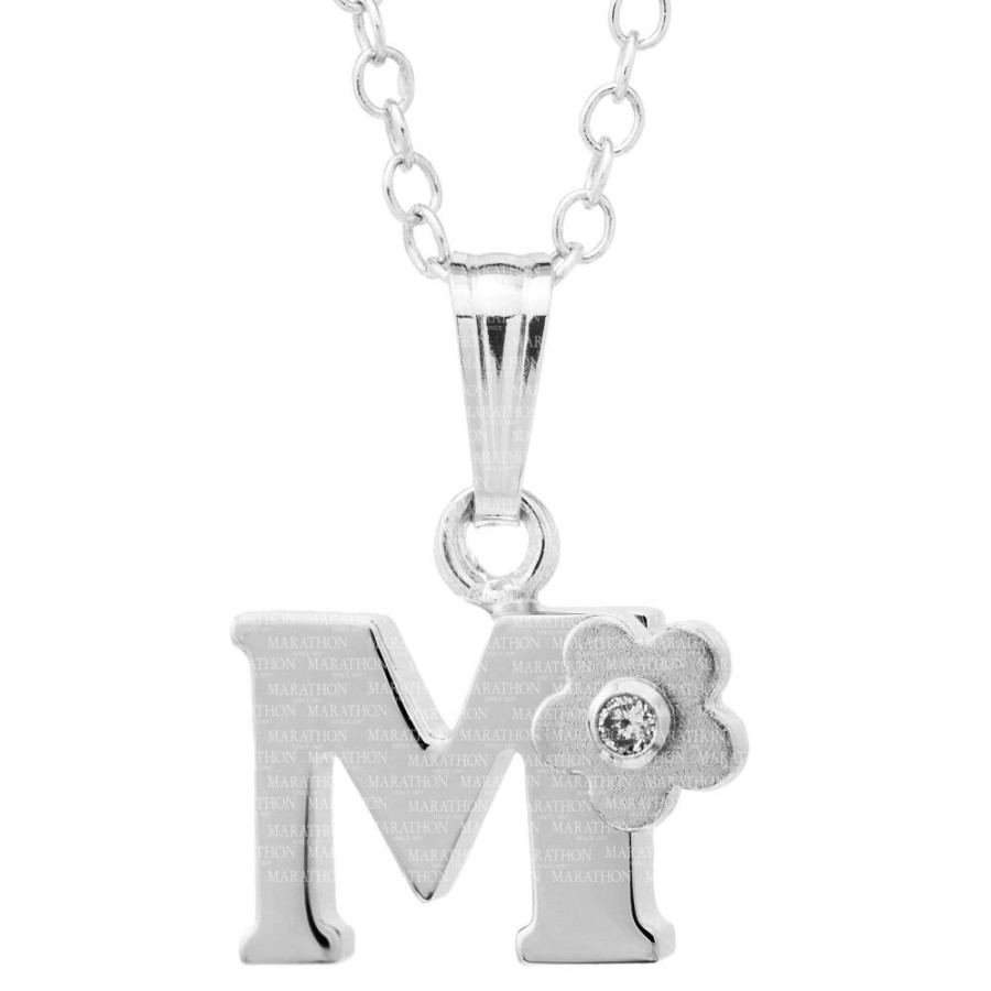 Gifts Smyth Jewelers | Sterling Silver Children'S Initial "M" Pendant Necklace