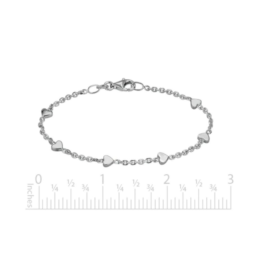 Jewelry Smyth Jewelers | Sterling Silver Hearts Station Bracelet