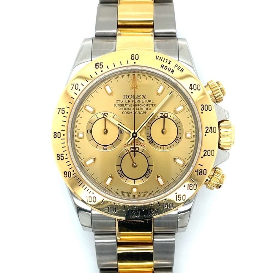 Timepieces Smyth Jewelers | Estate Gents Rolex Daytona With Champagne Dial In Stainless Steel And