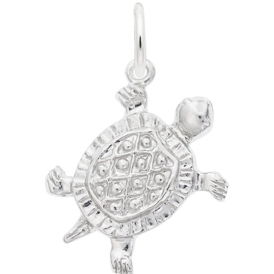 Jewelry Rembrandt | Sterling Silver Flat Turtle Charm