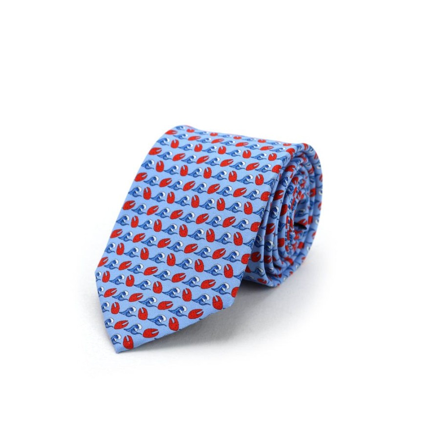 Gifts Lazyjack Press | Lazy Jack Press Light Blue "Claws Up" Tie