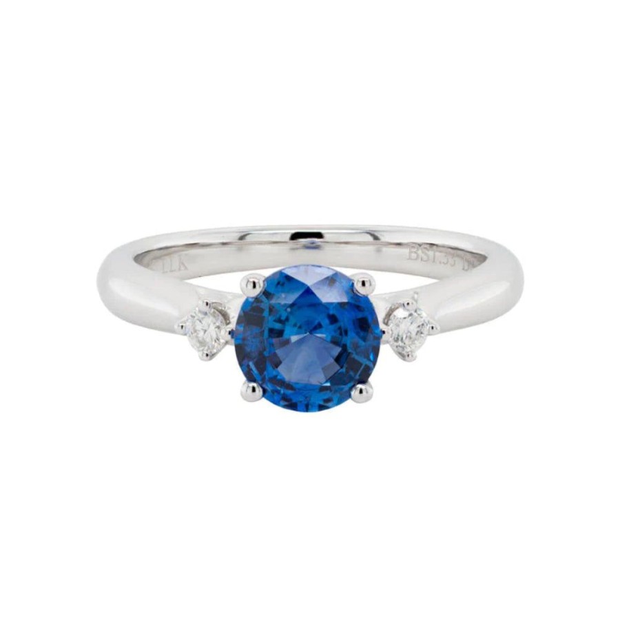 Jewelry Smyth Jewelers | 14K Sapphire & Diamond 3 Stone Ring