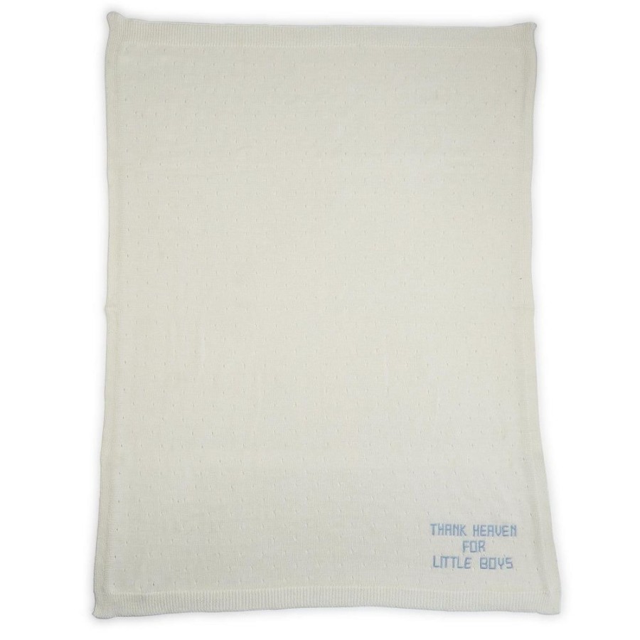 Gifts Two's Company | Two'S Company Thank Heaven Soft Knit Blanket With Embroidery