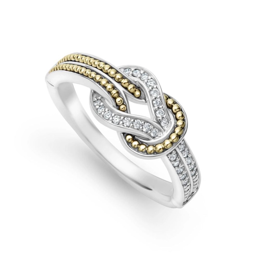 Jewelry Lagos | Lagos Newport Two Tone Knot Diamond Ring