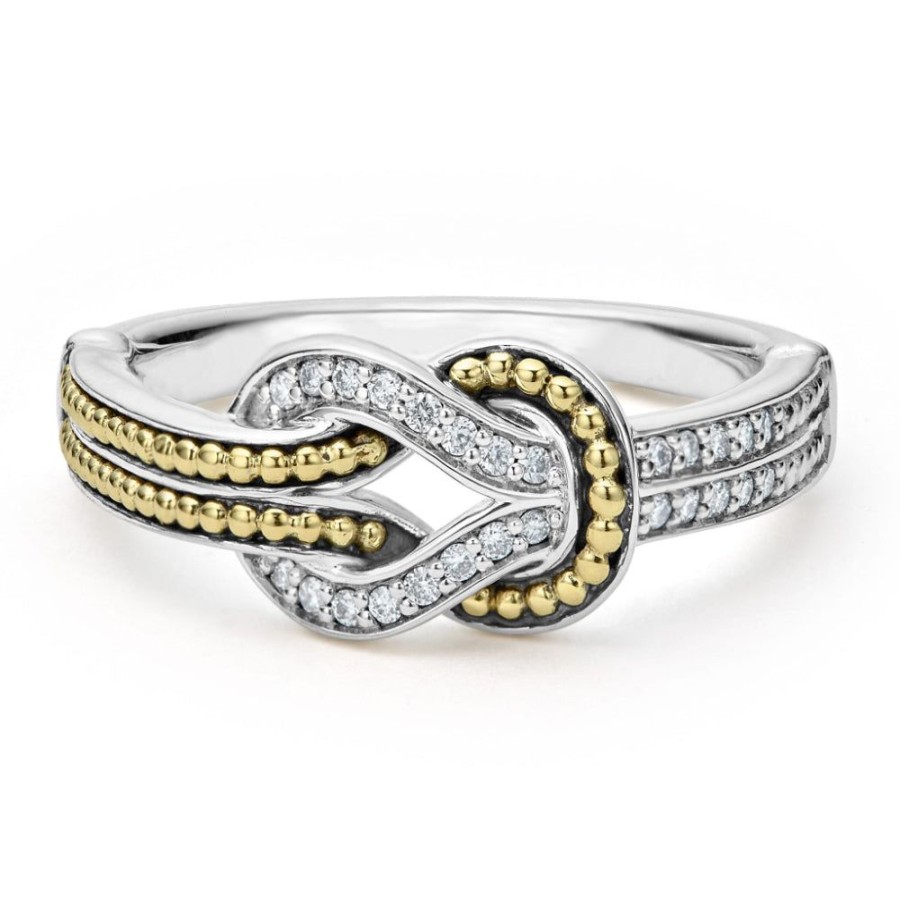 Jewelry Lagos | Lagos Newport Two Tone Knot Diamond Ring