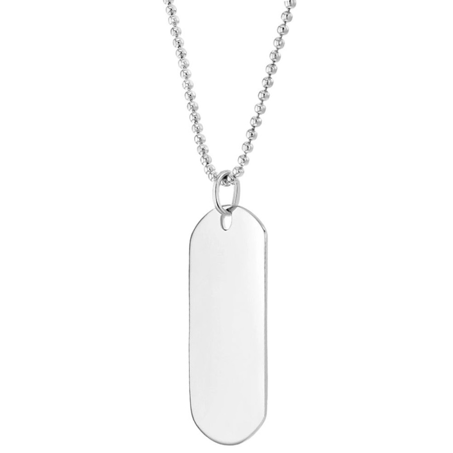 Jewelry Smyth Jewelers | Children'S Sterling Silver Personalized Chain Id Tag Pendant Necklace