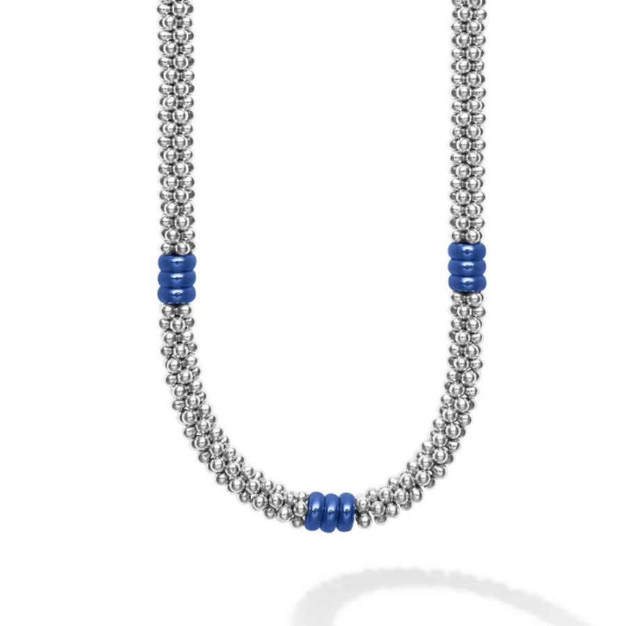 Jewelry Lagos | Lagos Blue Caviar Ultramarine Three Bead Station Necklace