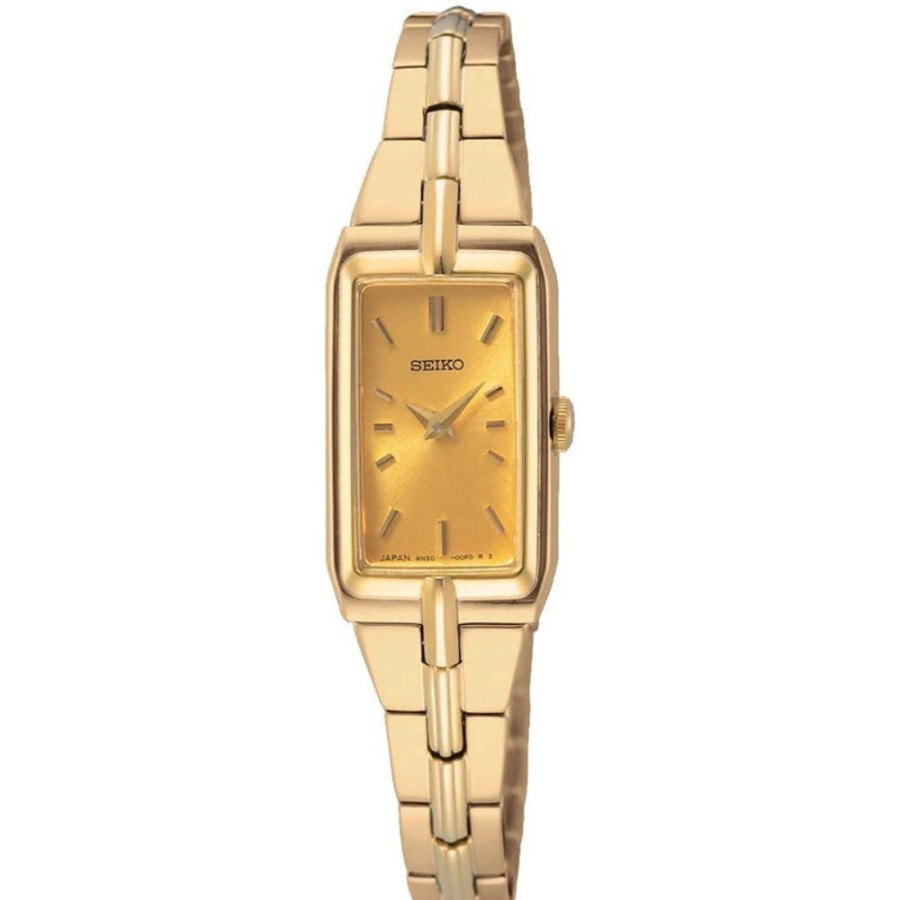 Timepieces Seiko | Seiko Essentials 29Mm Gold Tone Champagne Dial Solar