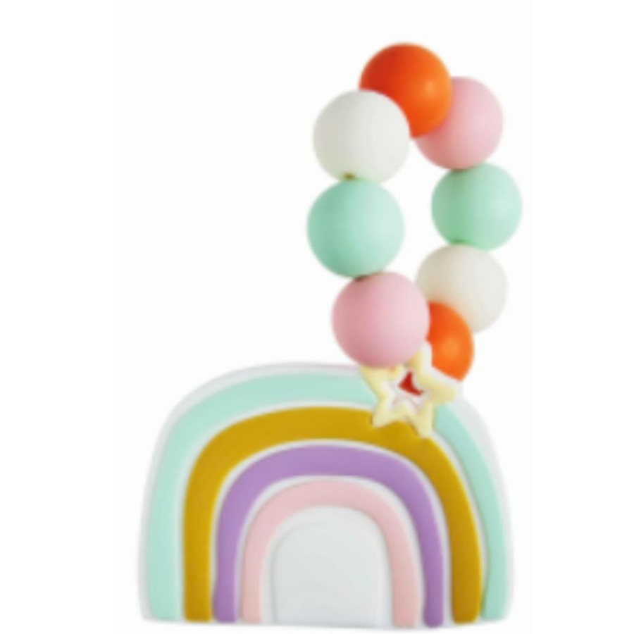 Gifts Mud Pie | Mud Pie Rainbow Silicone Teether