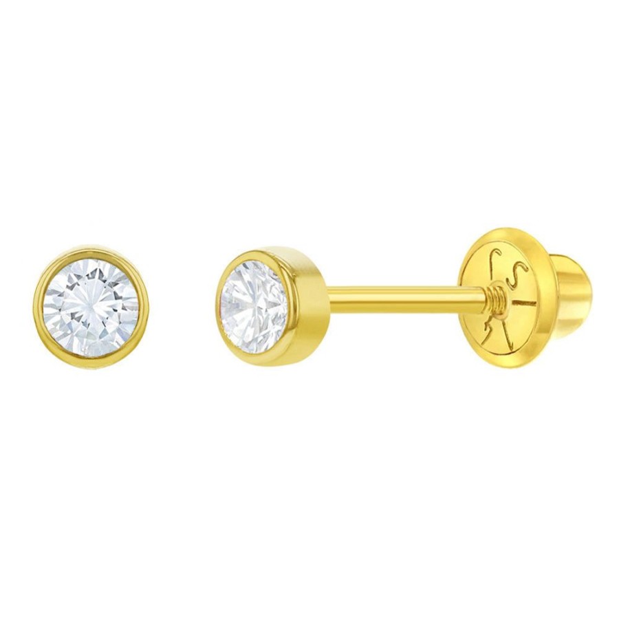 Gifts Smyth Jewelers | Children'S 14K Yellow Gold 3Mm Bezel Cz Stud Earrings