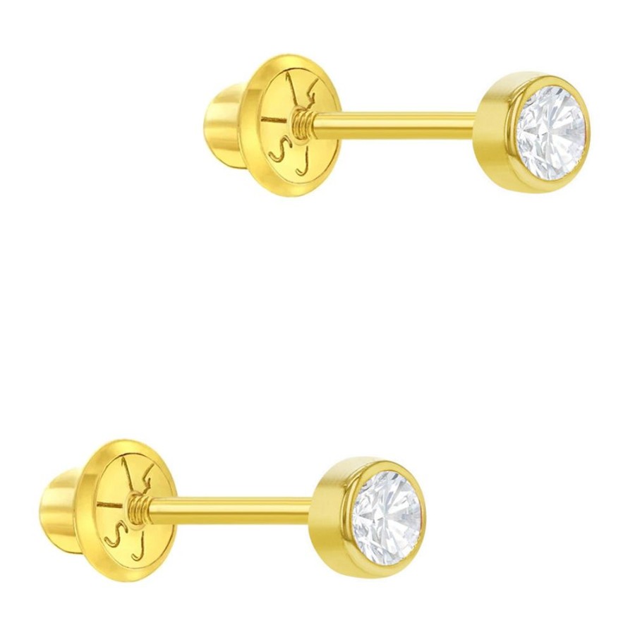 Gifts Smyth Jewelers | Children'S 14K Yellow Gold 3Mm Bezel Cz Stud Earrings