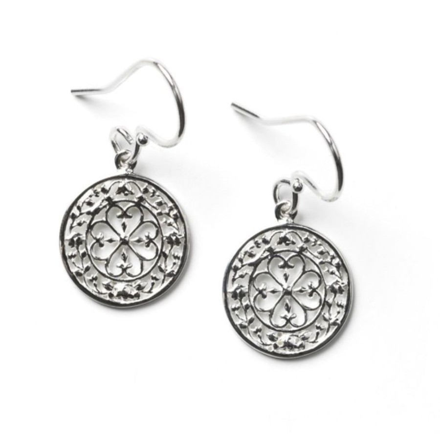 Jewelry Smyth Jewelers | Sterling Silver Floral Heart Scroll Earrings