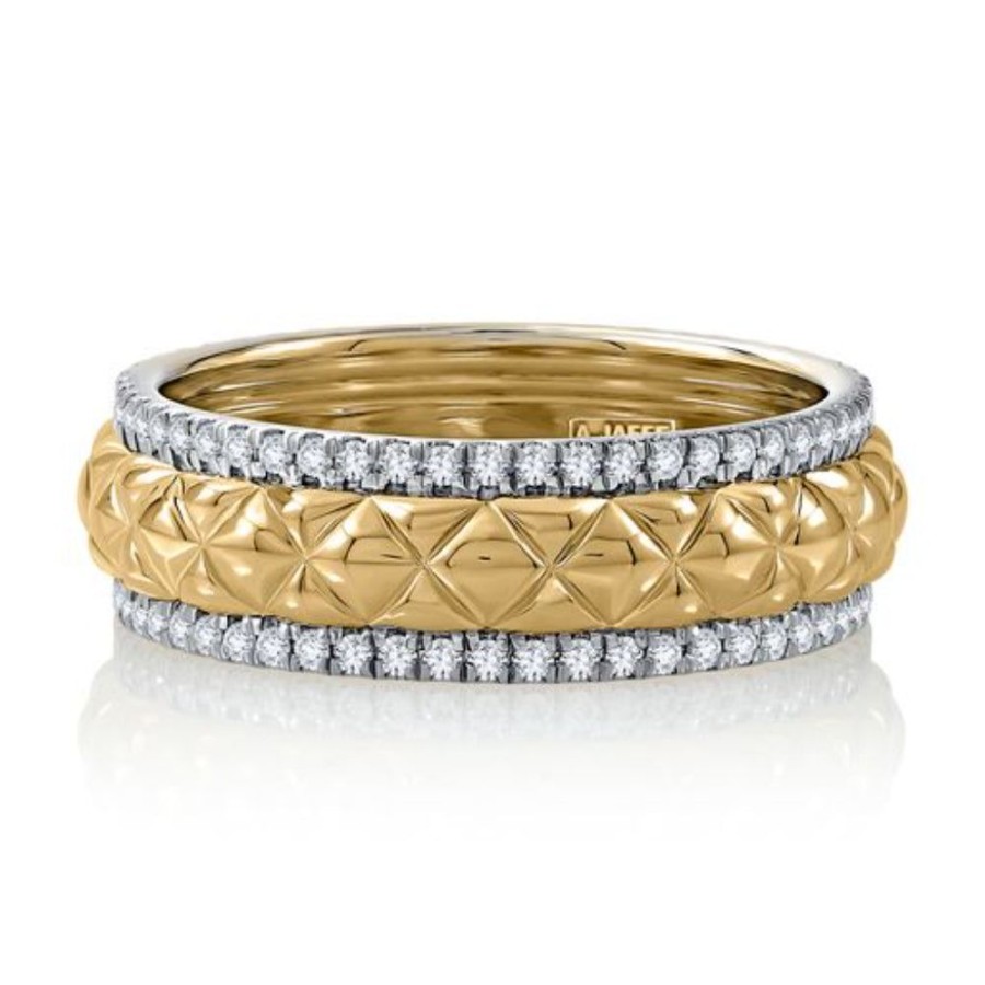 Jewelry A. JAFFE | A. Jaffe Quilted Band With Diamond Edging