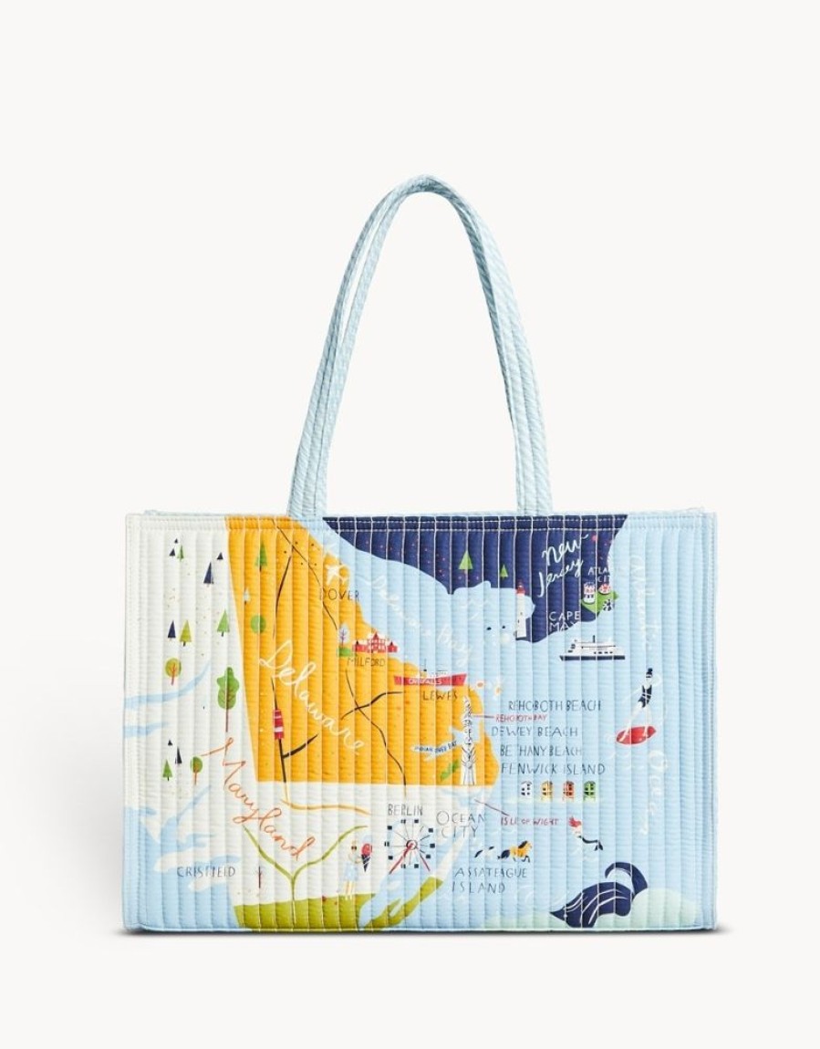 Gifts Spartina | Spartina Bay Dreams Quilted Market Tote