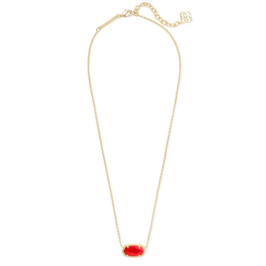 Jewelry Kendra Scott | Kendra Scott Elisa Gold Pendant Necklace In Red Illusion