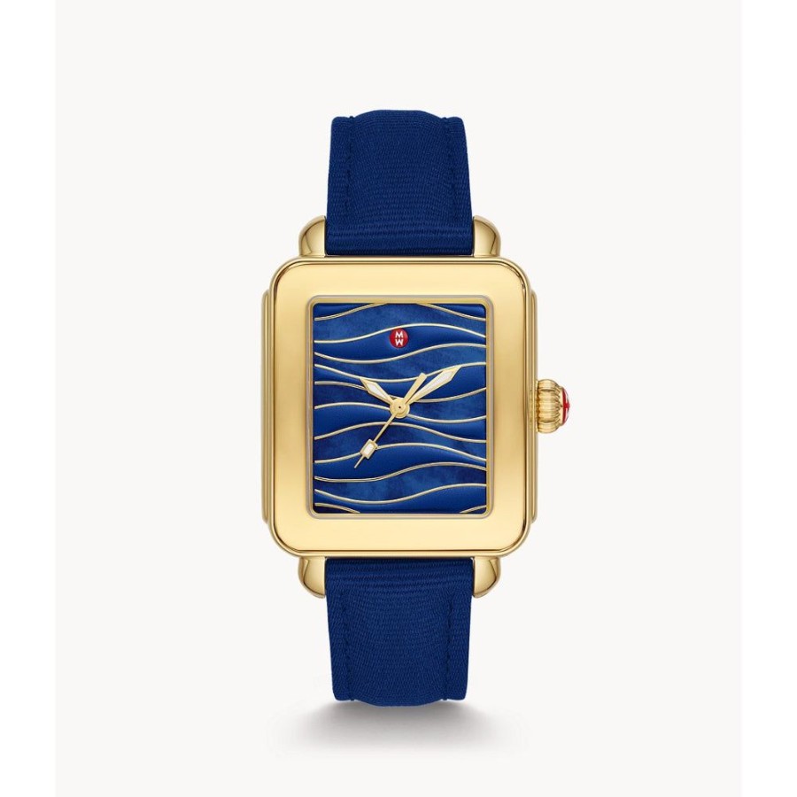 Timepieces Michele | Michele Deco Sport Gold-Tone Blue #Tide Ocean Material® Watch - Wave P