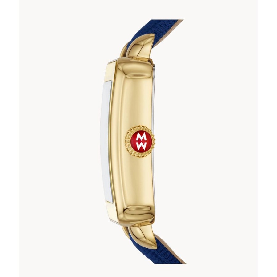 Timepieces Michele | Michele Deco Sport Gold-Tone Blue #Tide Ocean Material® Watch - Wave P