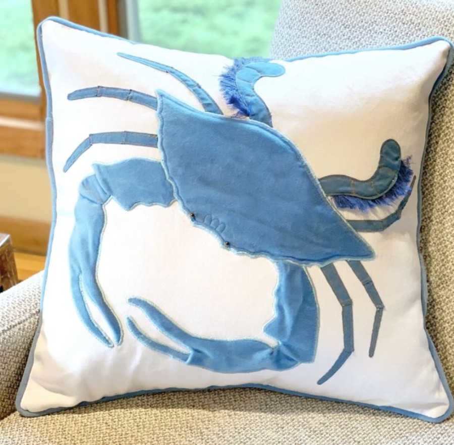 Gifts Rightside Design | King Of The Chesapeake Velvet Crab Pillow - Indoor Cotton