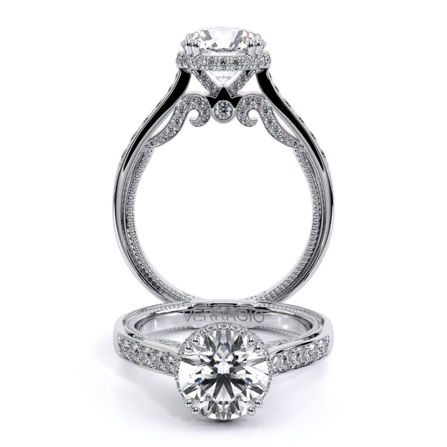 Jewelry Verragio | Verragio Insignia 18K White Gold Engagement Ring With Halo