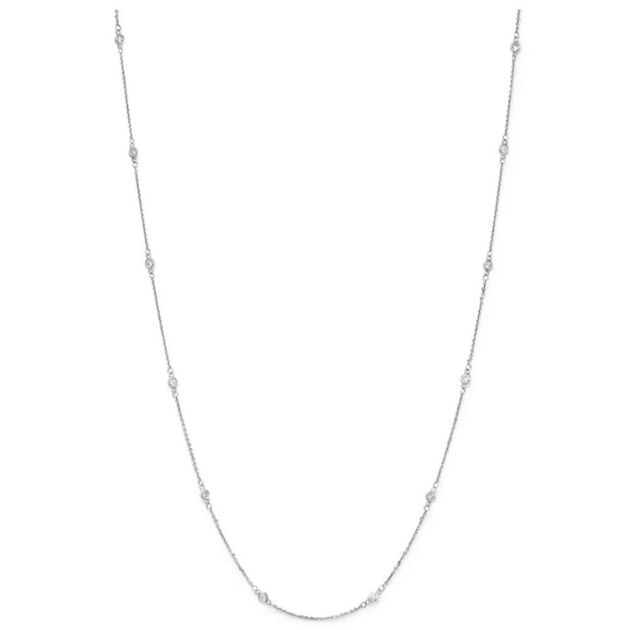 Jewelry Smyth Jewelers | 14K White Gold Diamond Station Necklace 18"