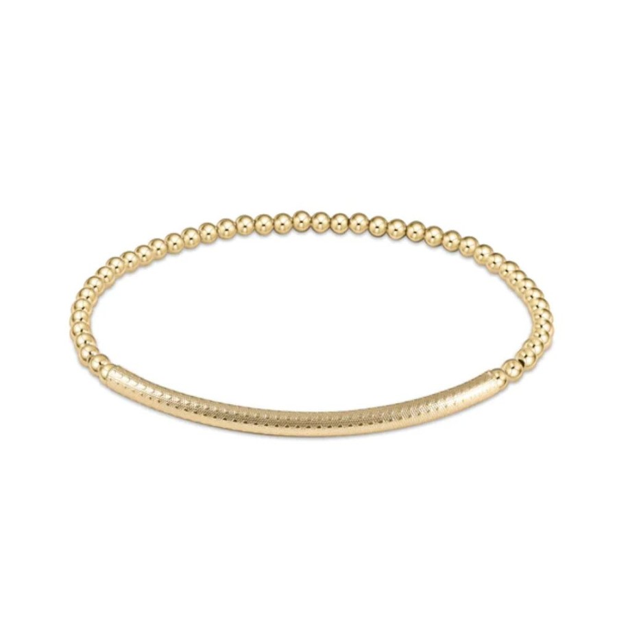 Jewelry enewton | Enewton Classic Gold 3Mm Bead Bracelet - Bliss Bar Textured