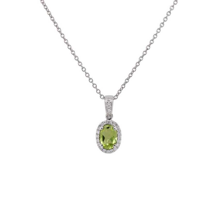 Jewelry Smyth Jewelers | 14K Oval Gemstone And Diamond Pendant