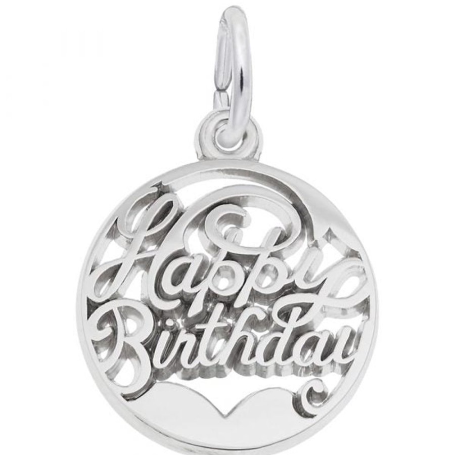 Jewelry Rembrandt | Sterling Silver Happy Birthday Disc Charm