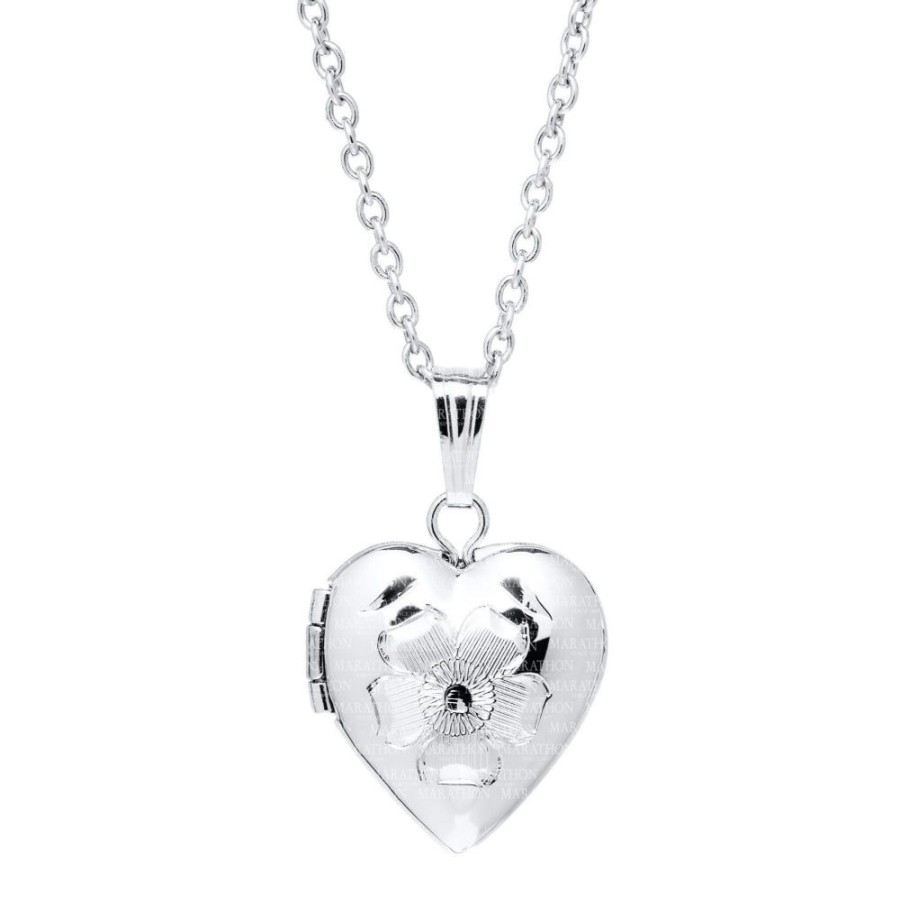 Jewelry Smyth Jewelers | Children'S Sterling Silver Heart Locket 15"