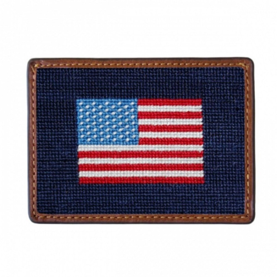 Gifts Smathers u0026 Branson | Smathers & Branson American Flag Needlepoint Credit Card Wallet-Dark N