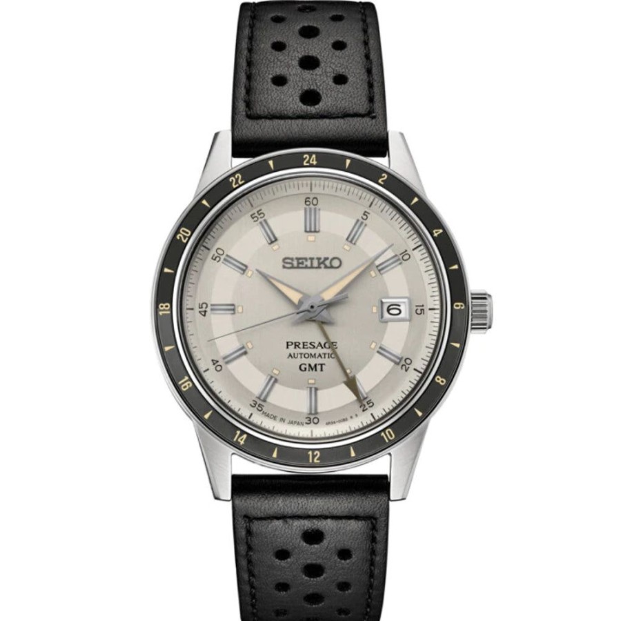 Timepieces Seiko | Seiko Presage 40Mm "Style 60'S" Automatic, Cream Dial/Black Leather St