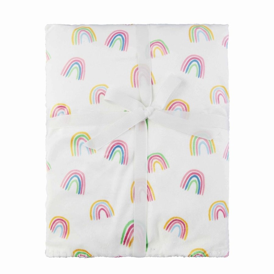 Gifts Mud Pie | Mud Pie Minky Rainbow Blanket