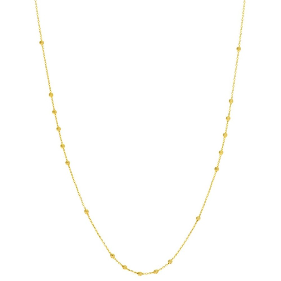 Jewelry Smyth Jewelers | 14K Yellow Gold Chain Necklace With Bead Stations 18"