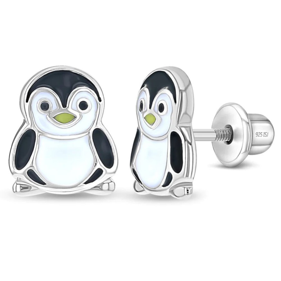 Jewelry Smyth Jewelers | Children'S Playful Penguin Enamel Earrings