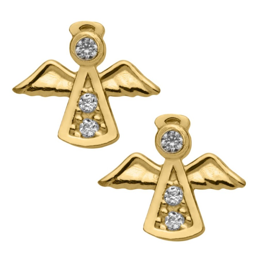 Jewelry Smyth Jewelers | Children'S Gold Angel Earrings