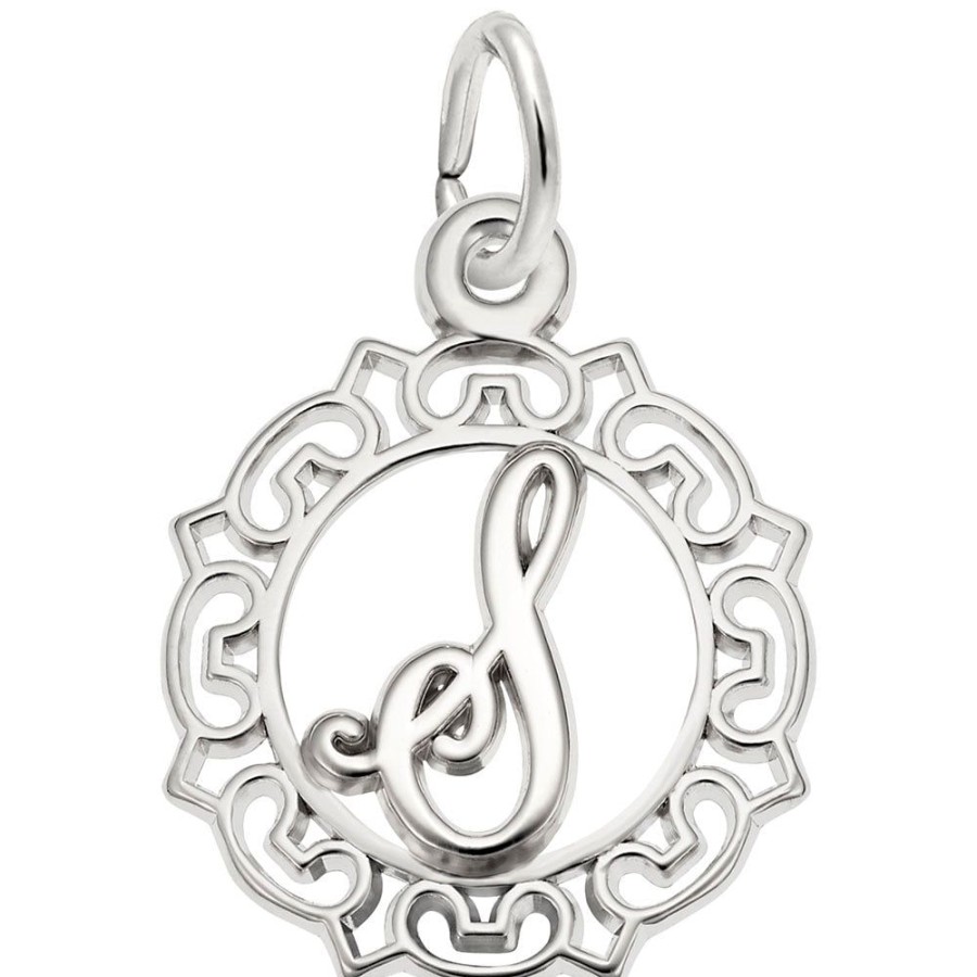 Jewelry Rembrandt | Sterling Silver Ornate Script Initial S Charm