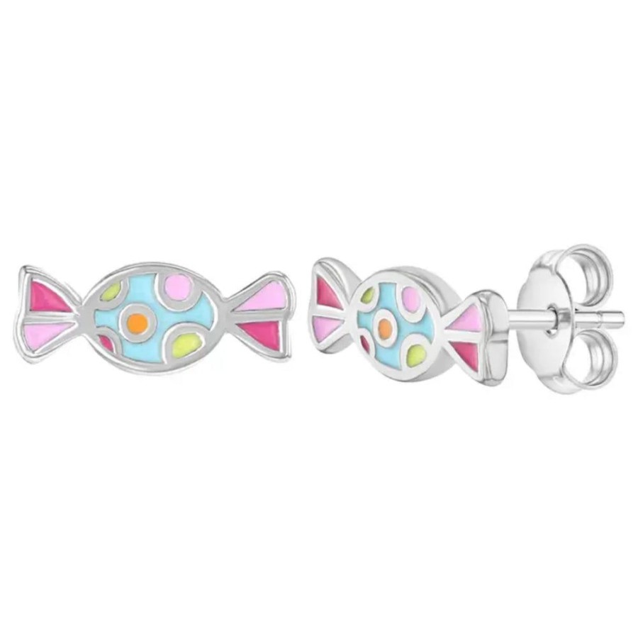 Jewelry Smyth Jewelers | Children'S Sterling Silver & Multicolor Enamel Sweet Candy Stud Earrin