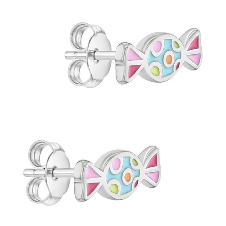 Jewelry Smyth Jewelers | Children'S Sterling Silver & Multicolor Enamel Sweet Candy Stud Earrin