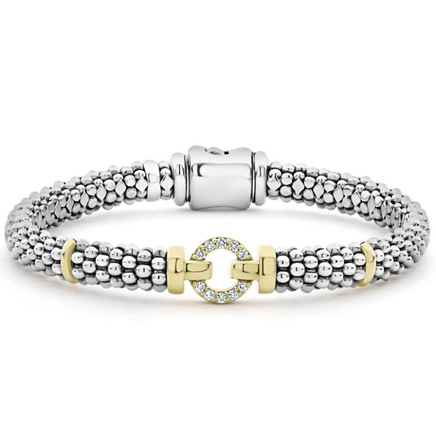 Jewelry Lagos | Lagos Enso Two-Tone Diamond Circle Caviar Bracelet05-80758-007