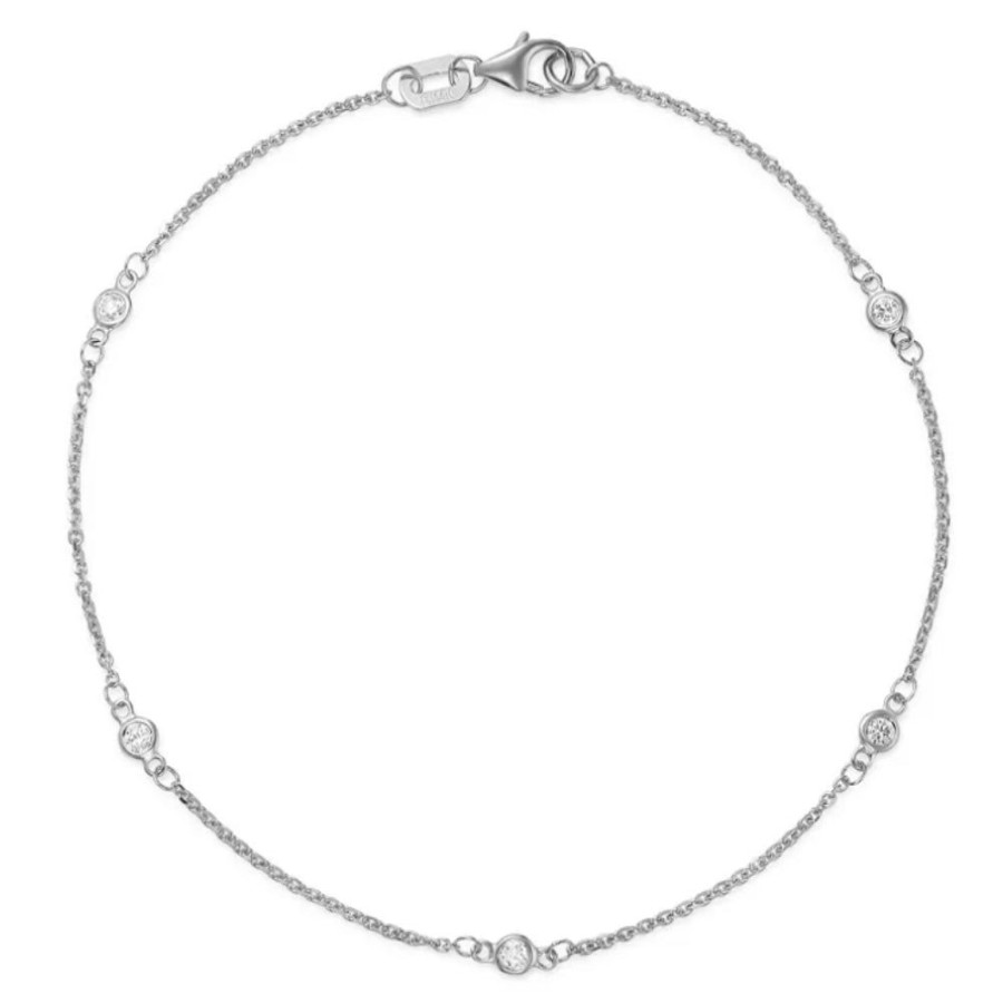 Jewelry Smyth Jewelers | 14K White Gold Diamond Station Bracelet 7.5"