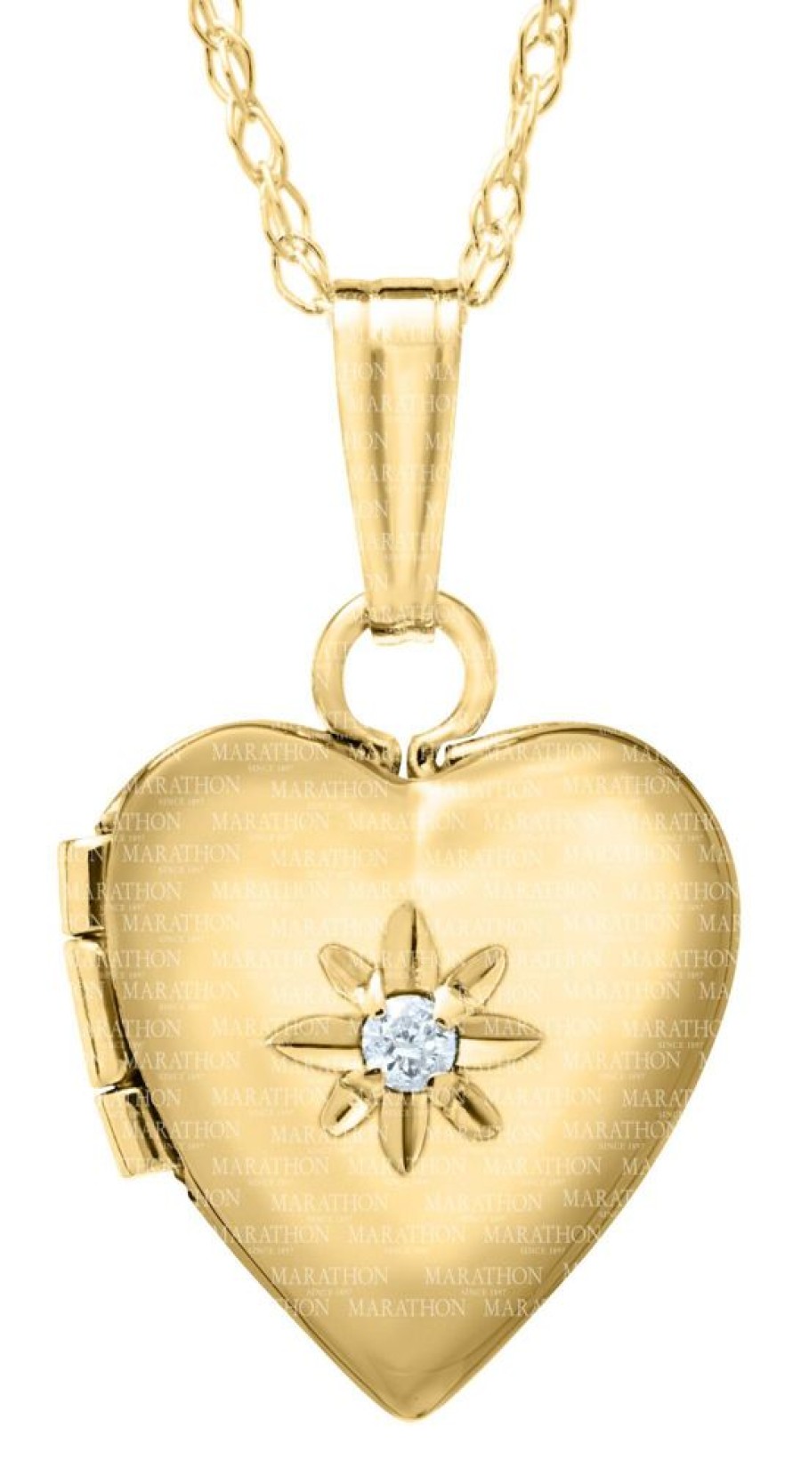 Jewelry Smyth Jewelers | 14K Children'S Heart Locket Necklace With Diamond