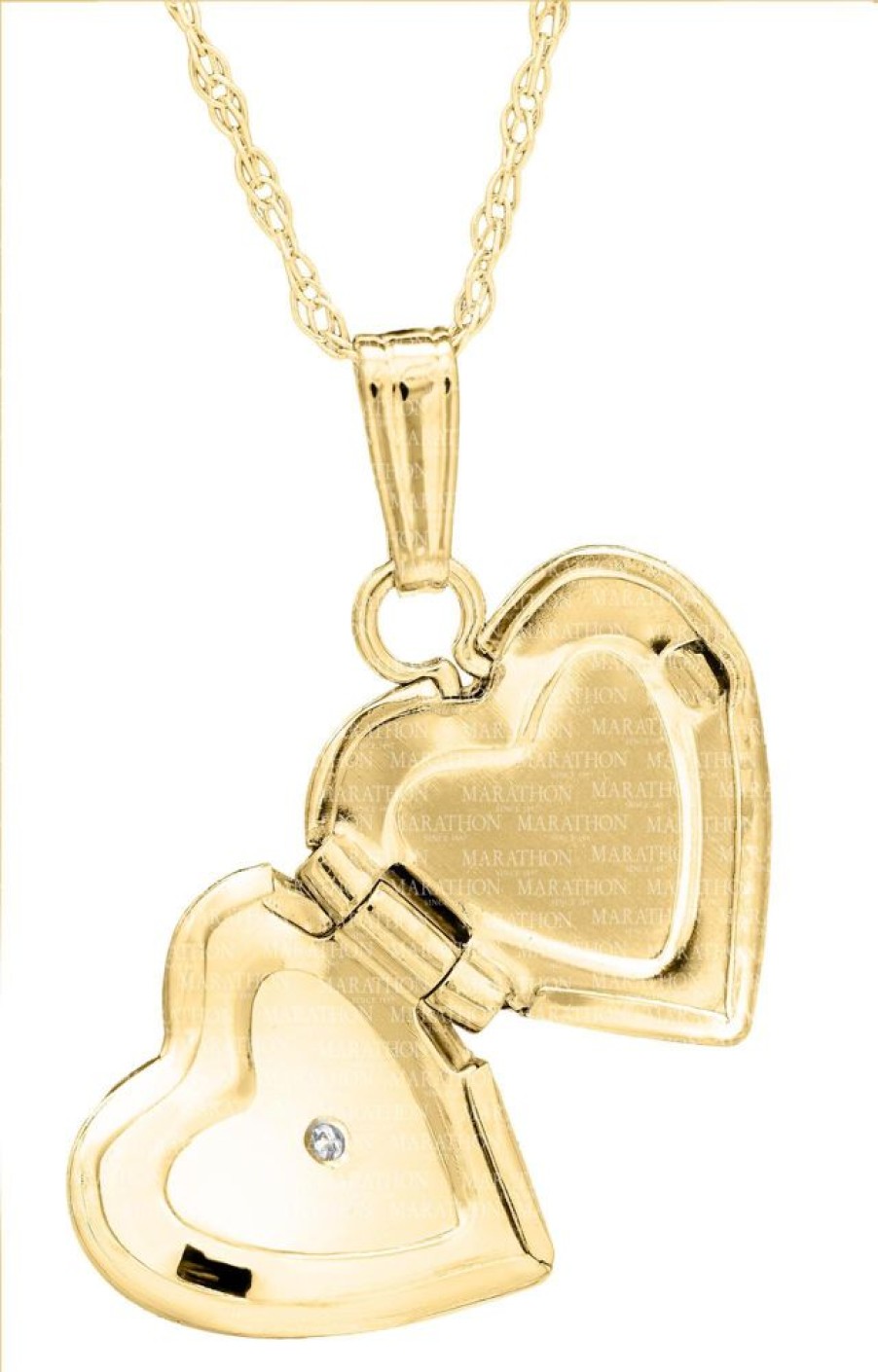 Jewelry Smyth Jewelers | 14K Children'S Heart Locket Necklace With Diamond