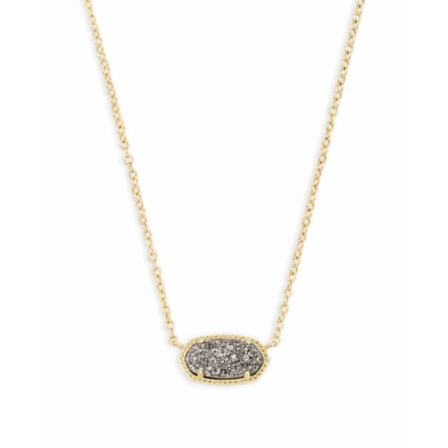 Jewelry Kendra Scott | Kendra Scott Elisa Pendant Necklace In Platinum Drusy