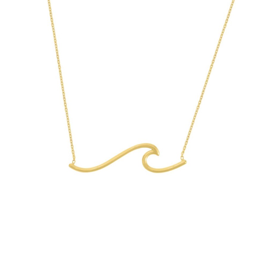 Jewelry Smyth Jewelers | 14Y Gold Wave Pendant Necklace 18"