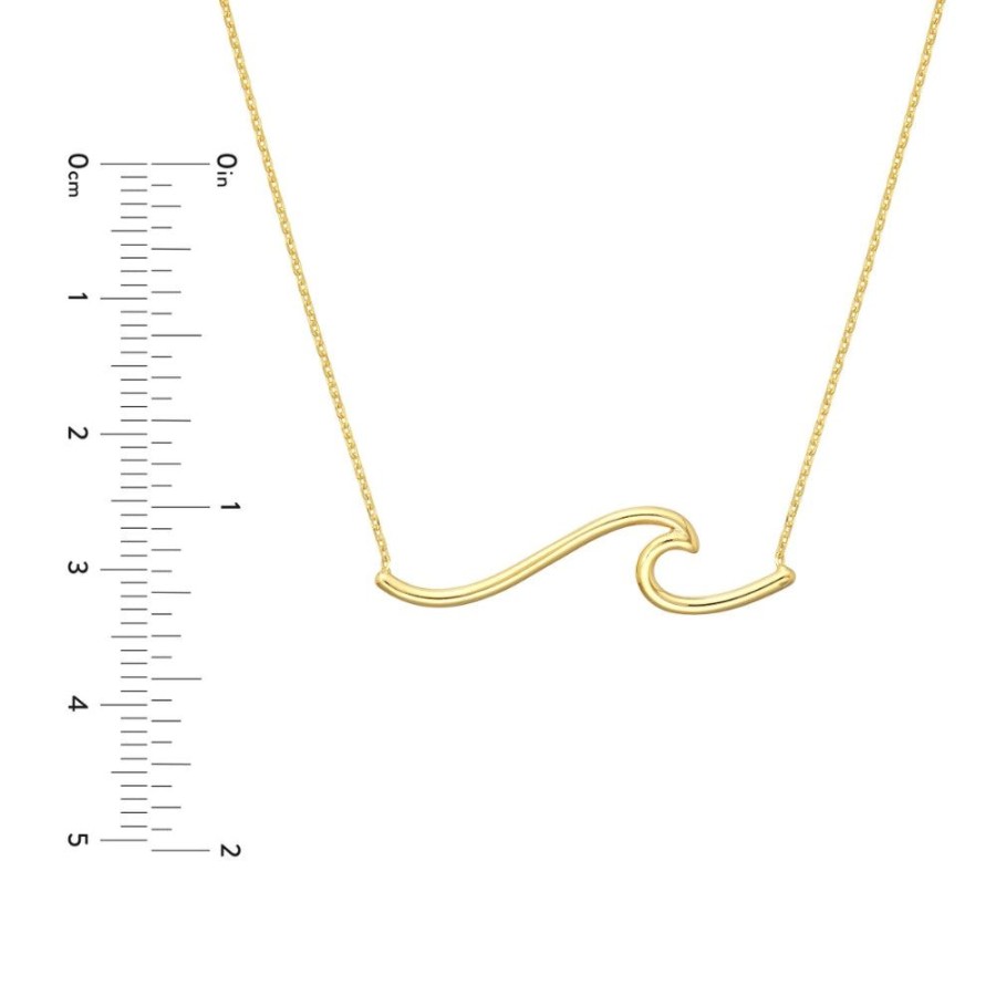 Jewelry Smyth Jewelers | 14Y Gold Wave Pendant Necklace 18"