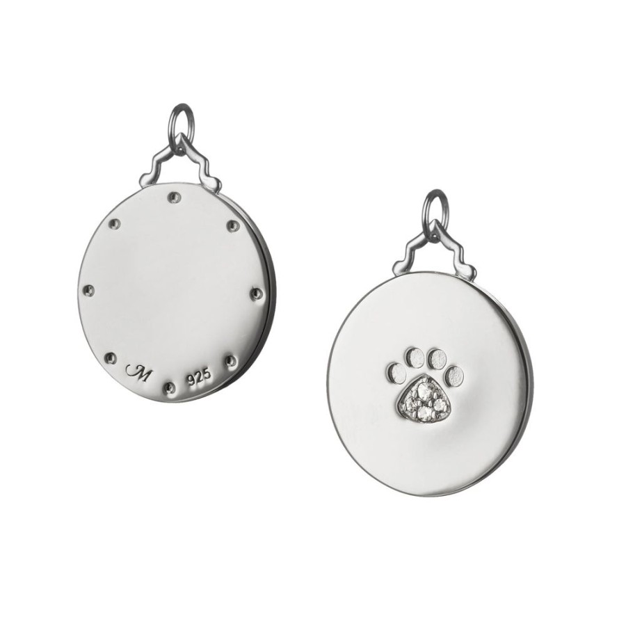 Jewelry Monica Rich Kosann | Monica Rich Kosann Sterling Silver Paw Print Charm With Sapphires