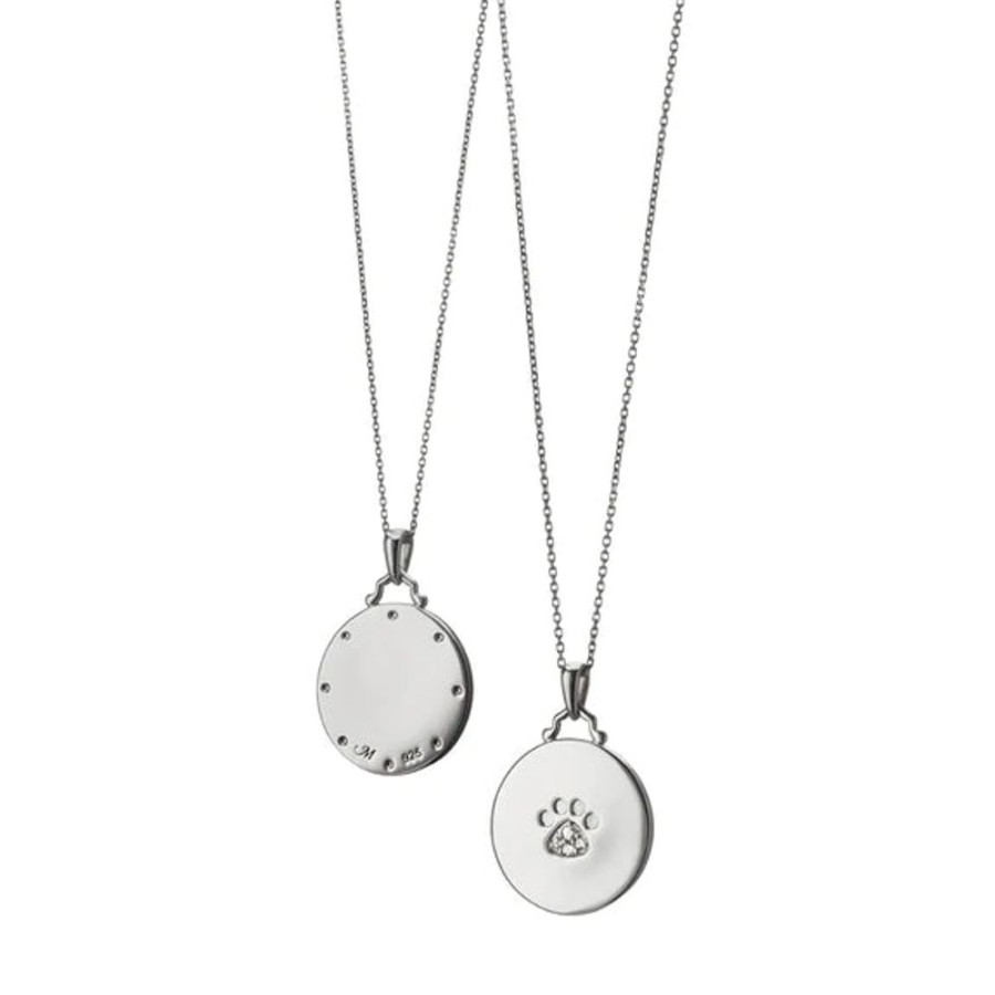 Jewelry Monica Rich Kosann | Monica Rich Kosann Sterling Silver Paw Print Charm With Sapphires