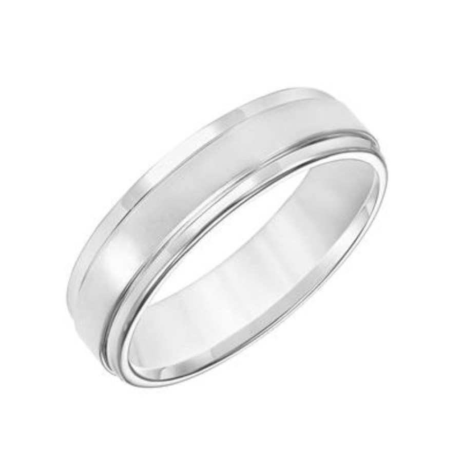 Jewelry Smyth Jewelers | Men'S 6Mm Flat Round Edge Carved Wedding Band