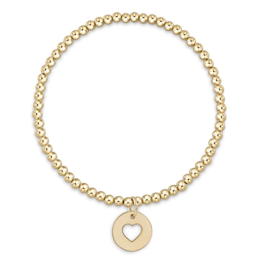 Jewelry enewton | Enewton Extends Classic Gold 3Mm Bead Bracelet - Love Gold Disc