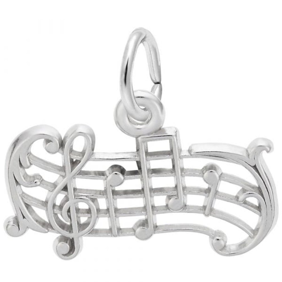 Jewelry Rembrandt | Sterling Silver Music Staff Charm